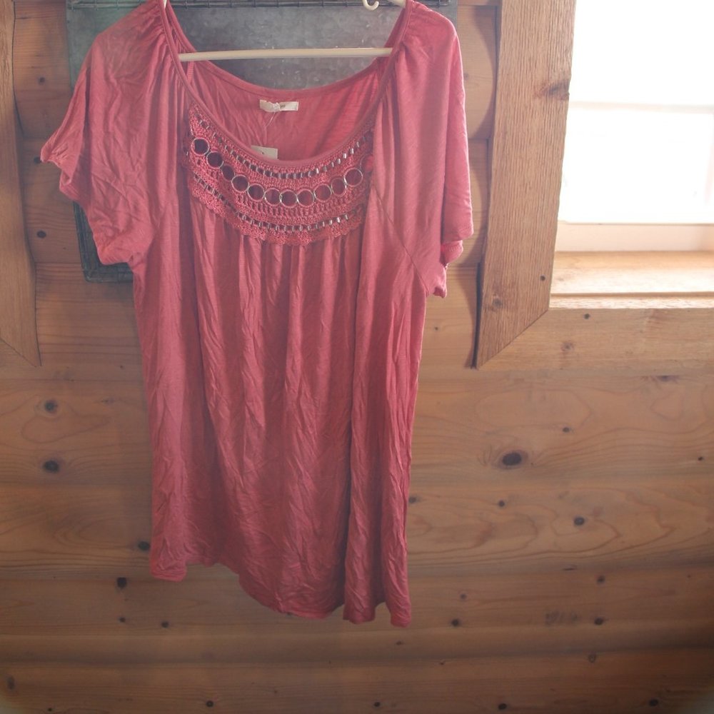 Pink Maurices Top- New With Tags